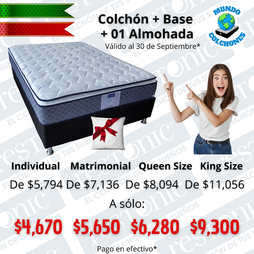 Promoción Colchón + Base + 01 Almohada